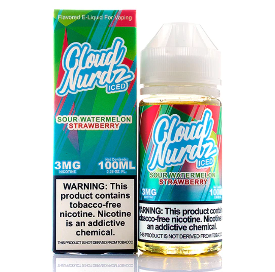 Cloud Nurdz Iced Sour Watermelon Strawberry - 100ML