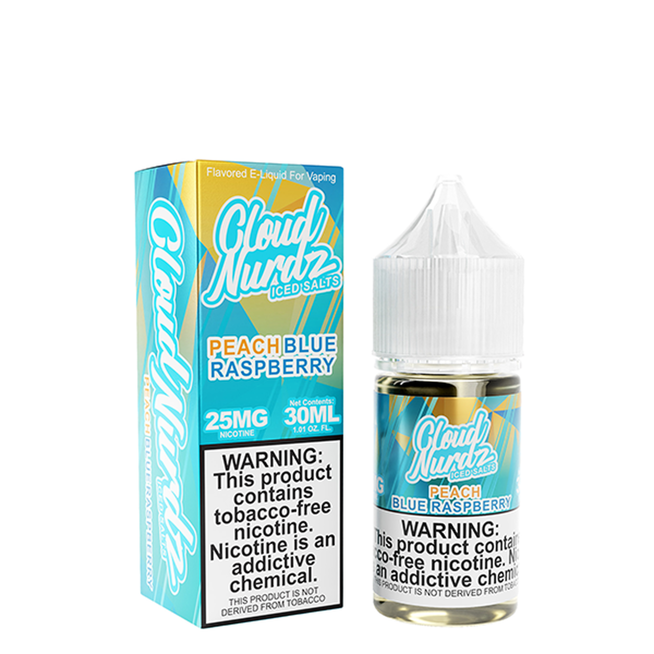 Cloud Nurdz Iced Peach Blue Raspberry Salts