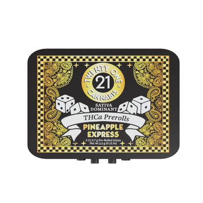 Twenty One THCA Pre-Rolls 3.5g - 5 count tin
