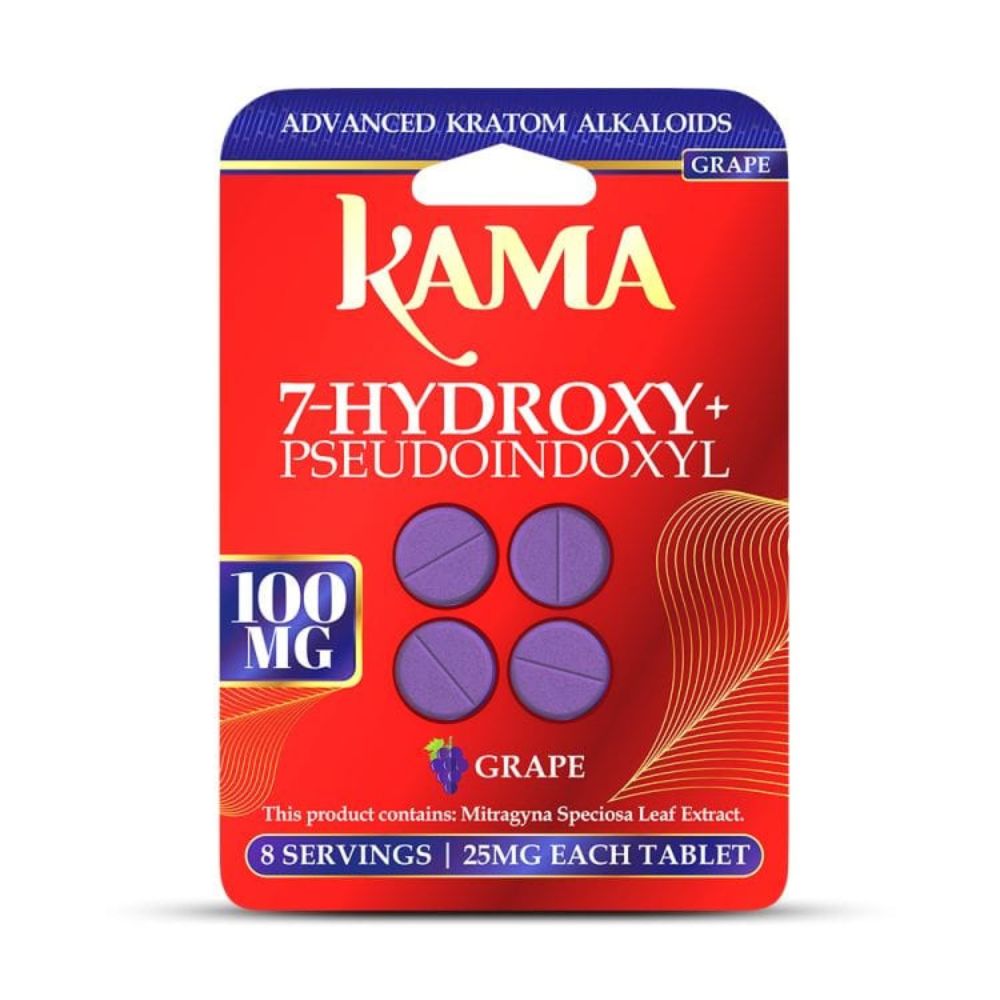 Kama 7-Hydroxy + Pseudo Tablets – 100MG (4-Pack)