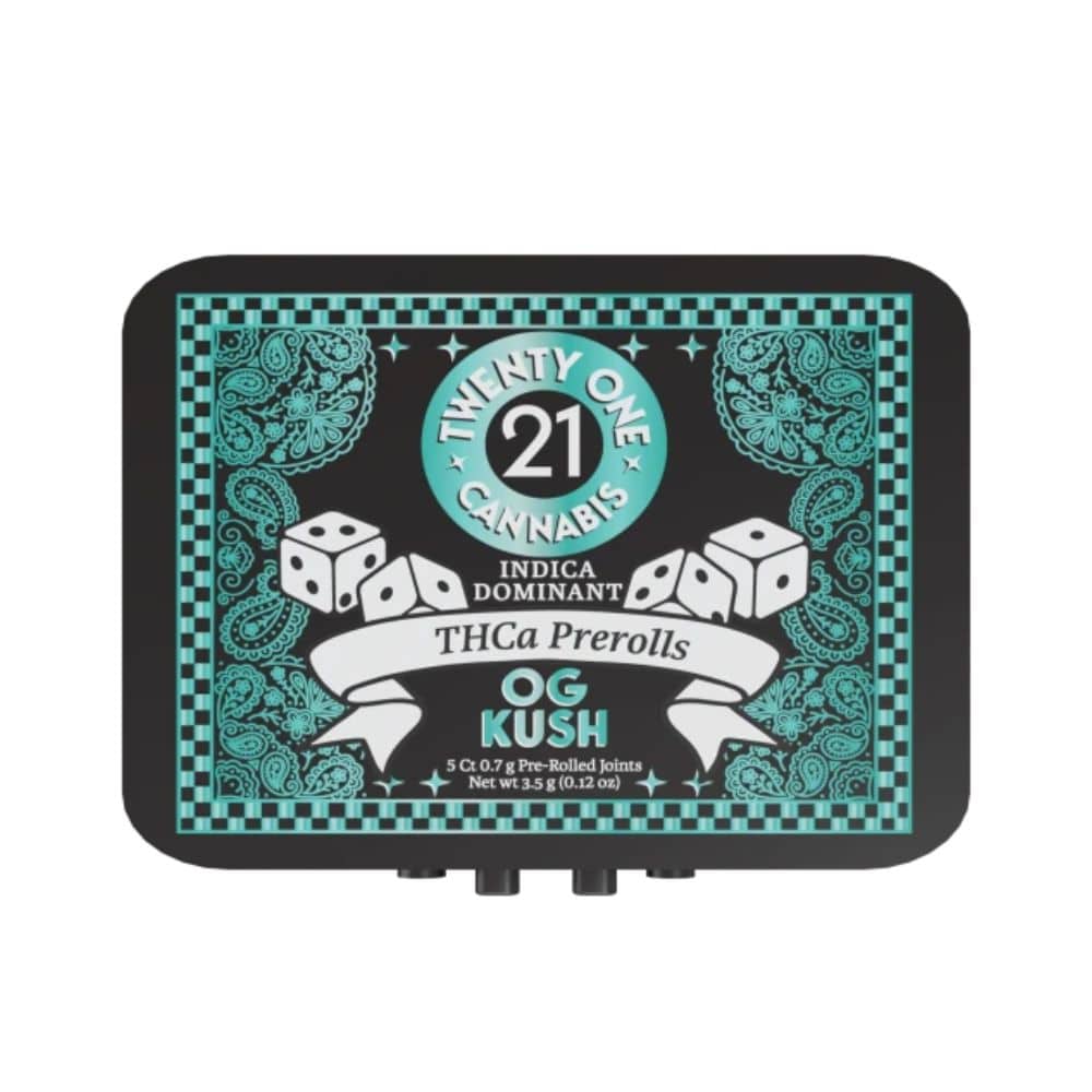 Twenty One THCA Pre-Rolls 3.5g - 5 count tin