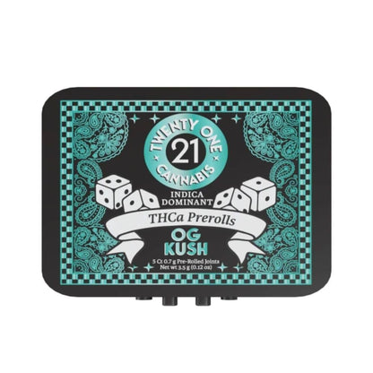 Twenty One THCA Pre-Rolls 3.5g - 5 count tin