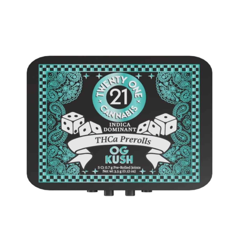 Twenty One THCA Pre-Rolls 3.5g - 5 count tin