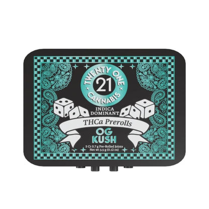 Twenty One THCA Pre-Rolls 3.5g - 5 count tin