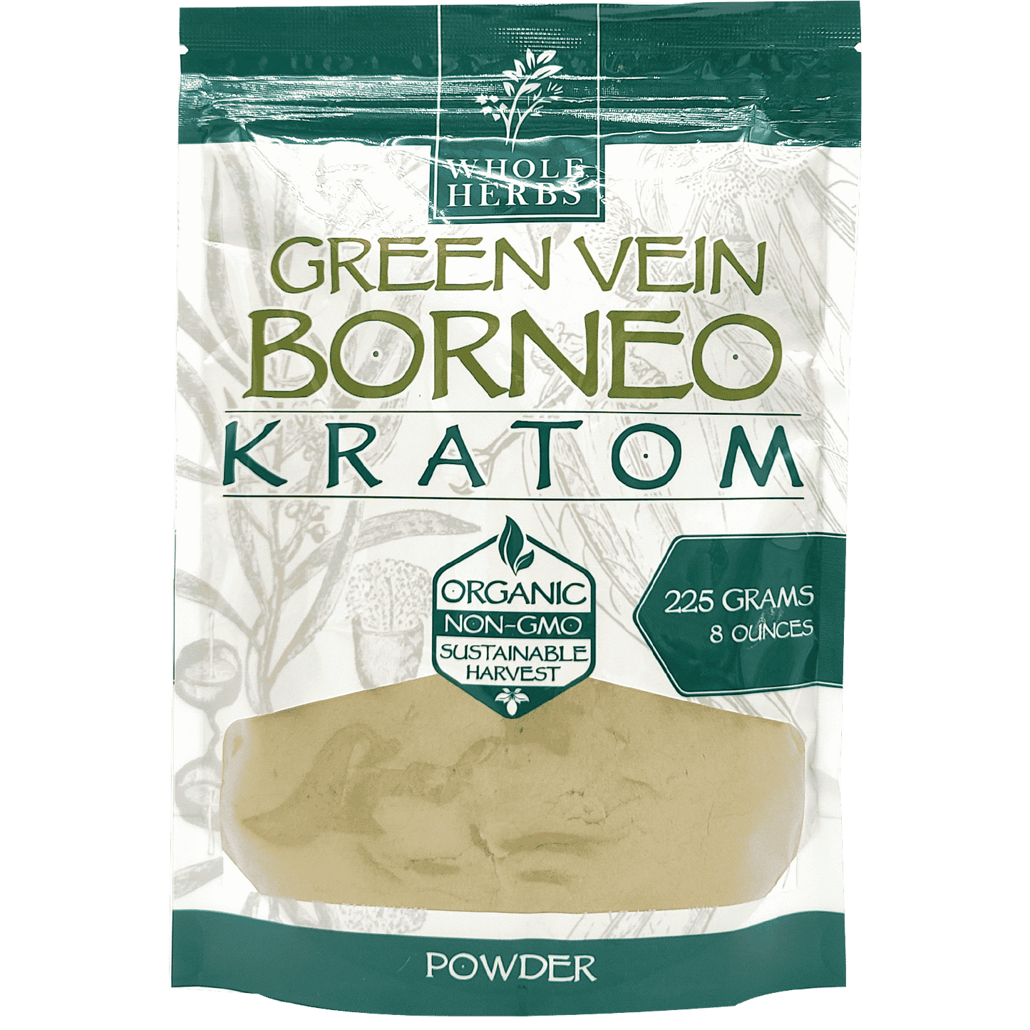 Whole Herbs Green Vein Borneo Kratom Powder