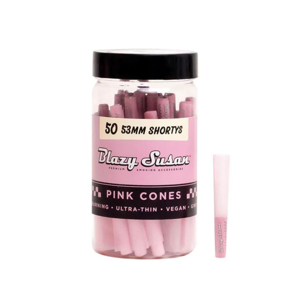 Pink Blazy Susan Cones 53mm Shortys – 50ct Jar