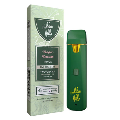 Hidden Hills Bussin Blend Live Rosin THC-P Ultra | D9 Disposable – 2g