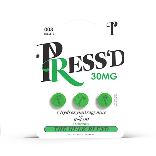 Press'D Hulk 7-hydroxymitragynine Kratom Tablets - 30mg