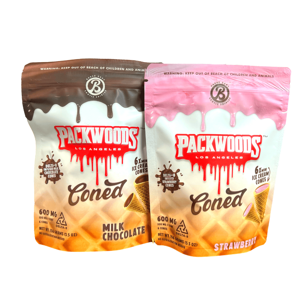 Packwoods Baked Bags 600mg Delta 8 Cones flavors