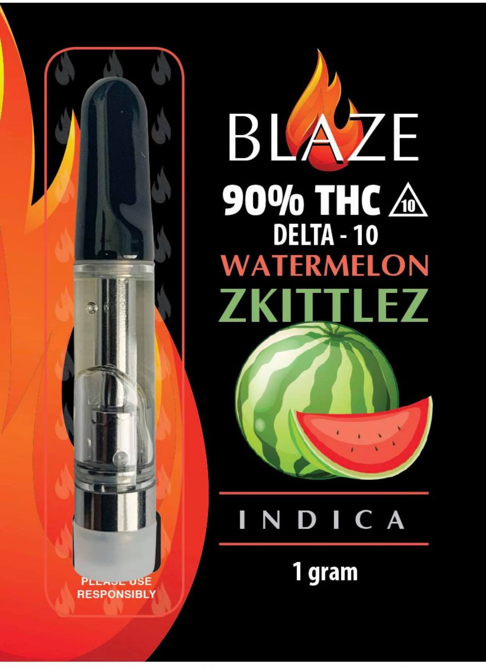Blaze Delta 10 Cartridge 1000mg watermelon zkittles