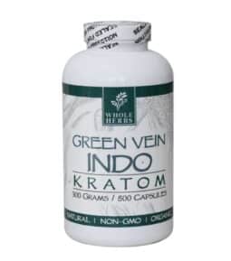 whole herbs green vein indo kratom capsules