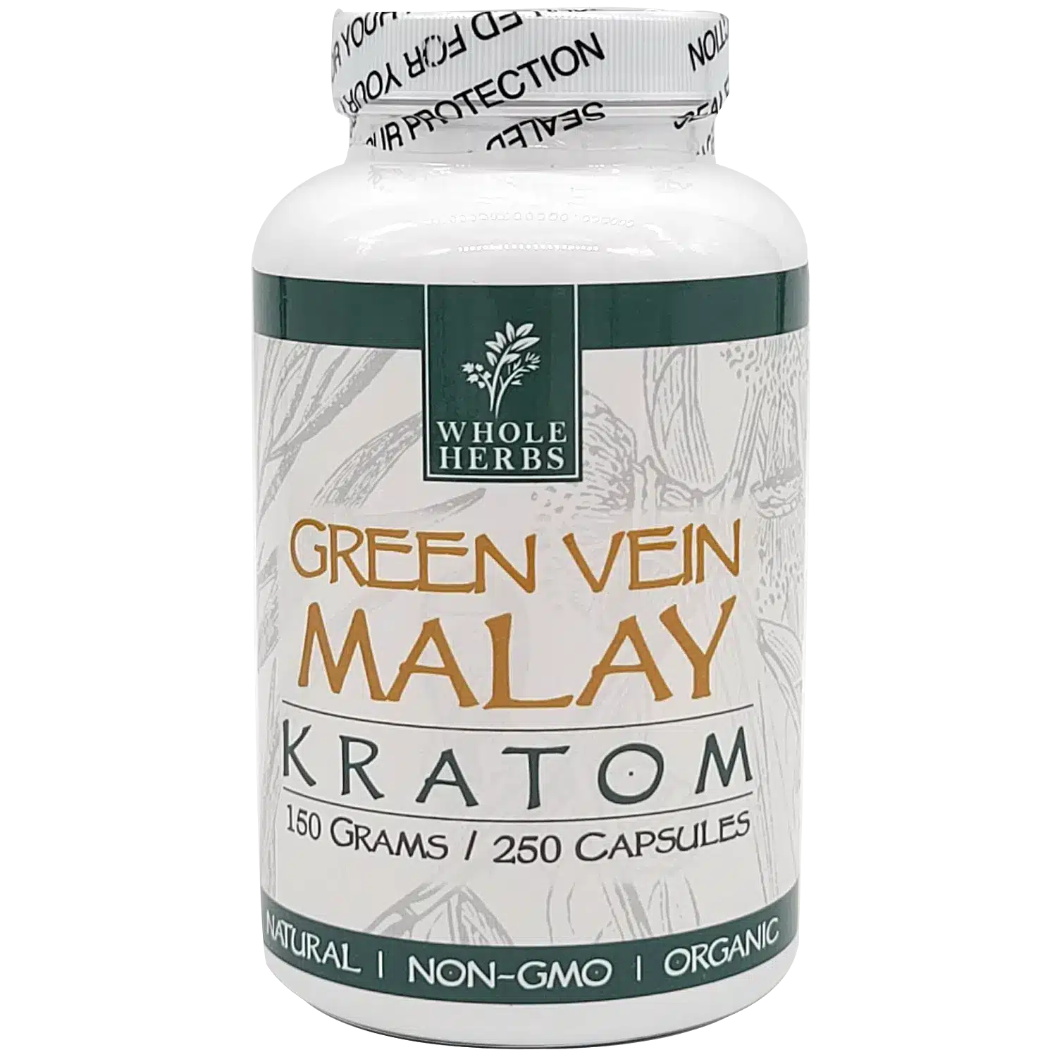 whole herbs green vein malay kratom capsules