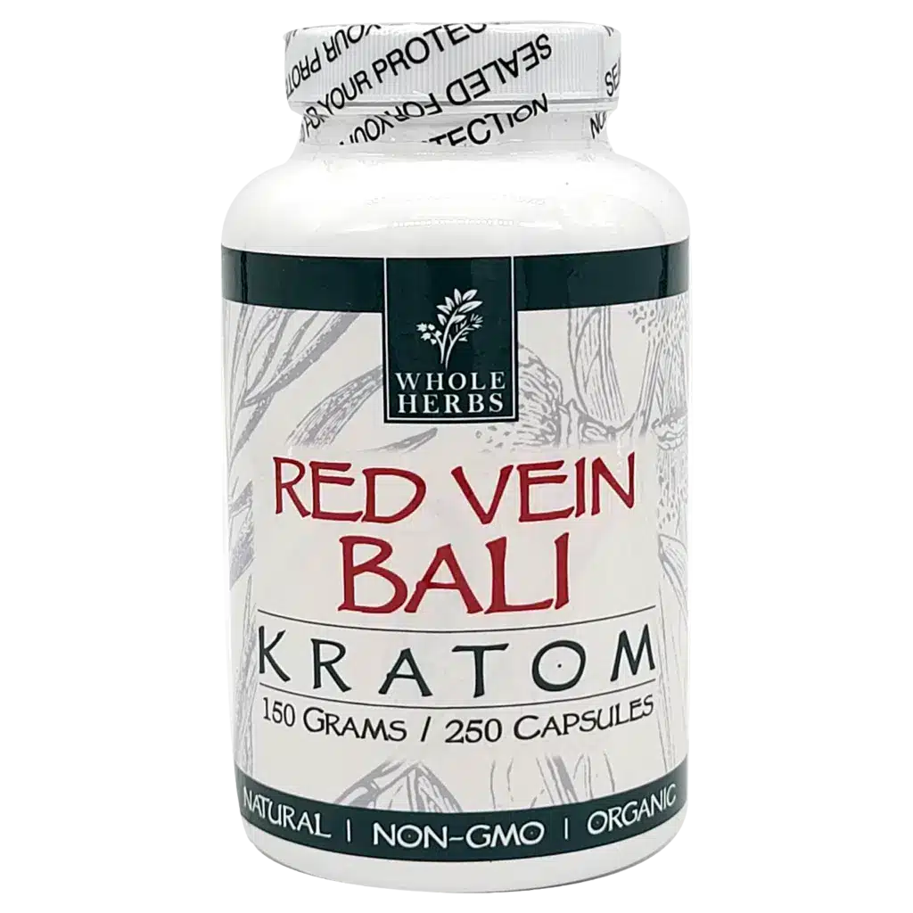whole herbs red vein bali kratom capsules
